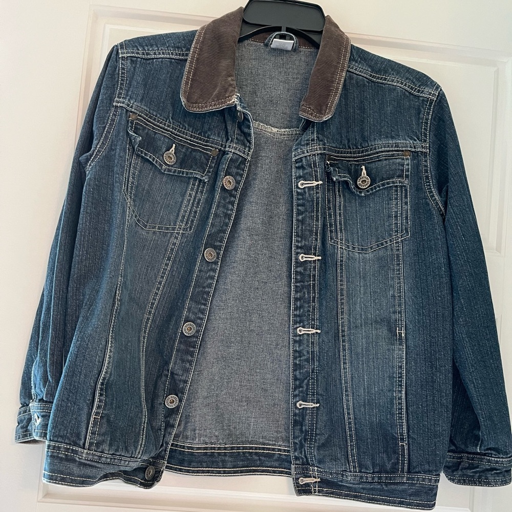 Gymboree jean jacket with brown corduroy collar